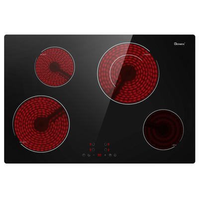 kaufen 30 Zoll elektrische Kochplatte 220-240V Eingebauter Keramikkochplattenkocher Top 4 Brenner 6900W online manufacture