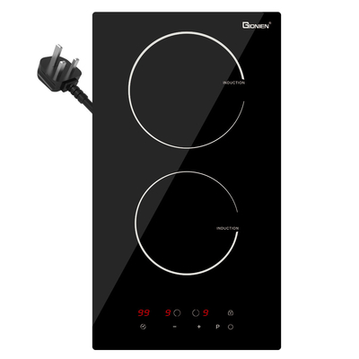 Stecker in Domino Induktion Hob 2 Ringe 30cm Elektrische Kochplatte eingebaut in Worktop
