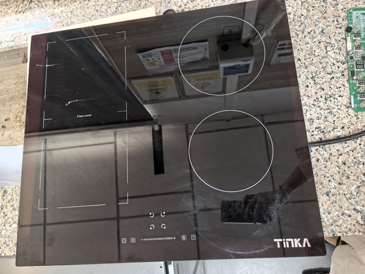 Keramische Öfen 60cm Elektrische Kochplattenbrenner eingebaut in schwarzes Glas Kocher mit 4 Kochzonen